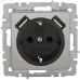 BRITE Розетка 1-местная с заземлением с защитными шторками 16А с USB A+A 5В 2,1А РЮш10-1-БрГН металл хром/никель IEK