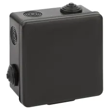 Распаячная коробка ЭРА KOR-100-100-50-8g-B открытой установки черная 100х100х50мм с гермовводами 8 вх. IP54