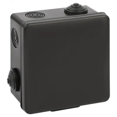 Распаячная коробка ЭРА KOR-100-100-50-8g-B открытой установки черная 100х100х50мм с гермовводами 8 вх. IP54