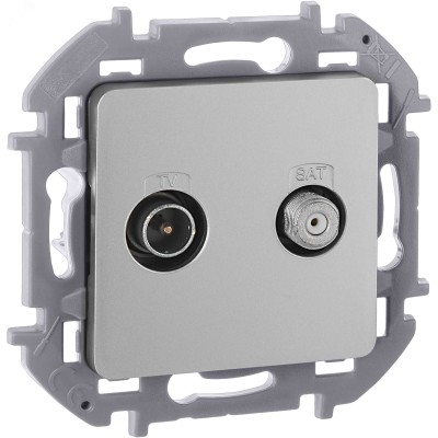 Розетка двойная TV+SAT тип звезда двухкабельная алюминий INSPIRIA