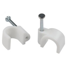 Скоба пластиковая ЭРА NO-225-280 крепежная круглая 10 мм белая (10 шт/уп)