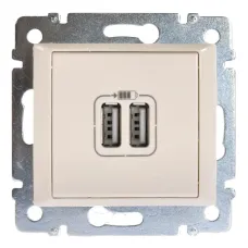 Розетка USB A+A 15Вт слоновая кость VALENA DIY