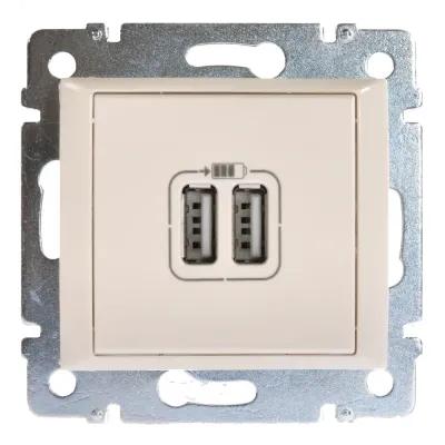 Розетка USB A+A 15Вт слоновая кость VALENA DIY