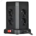 DOMINIC Удлинитель У08K 8 мест 2P+PE 1,5м 3х1,0мм2 16А/250В USB A+C 20Вт черный IEK