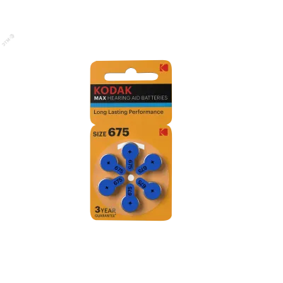 Батарейки Kodak ZA675-6BL [KZA675-6] MAX Hearing Aid (360/1800/45000)