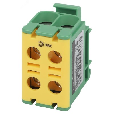 "Клемма силовая вводная КСВ ЭРА NO-224-139 двойная (KE66.3) 6-50 мм? желтая/зеленая ""PE"""
