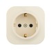 Розетка 1-местная для открытой установки с заземлением с защитными шторками 16Аслоновая кость QUTEO
