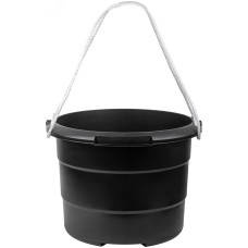 Ведро строительное пластиковое для переноски раствора, усиленные стенки, канатные ручки 40 л