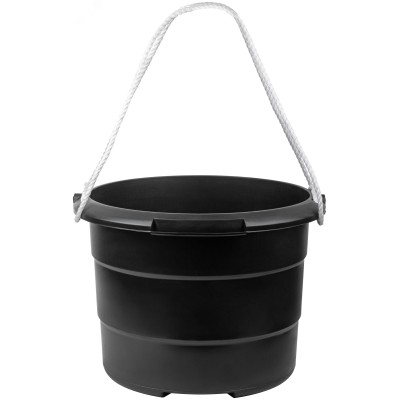 Ведро строительное пластиковое для переноски раствора, усиленные стенки, канатные ручки 40 л