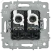 BRITE Розетка компьютерная двойная RJ45 кат.5E РК10-2-БрГН металл хром/никель IEK