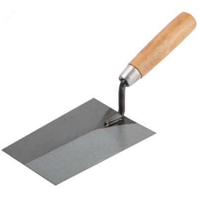 Кельма отделочная, инструментальная сталь, деревянная ручка 160 мм