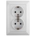 4-205-01 Intro Розетка 2X2P+E Schuko, 16А-250В, СУ, Solo, белый (10/100/1400)