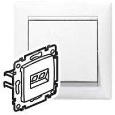 Розетка Valena 1хRJ45, белая UTP