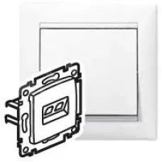 Розетка Valena 1хRJ45, белая UTP