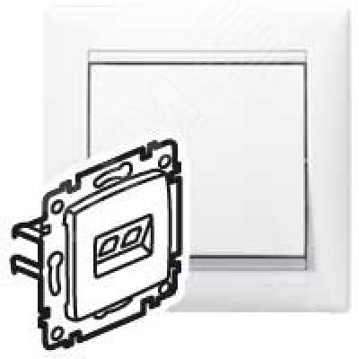 Розетка Valena 1хRJ45, белая UTP