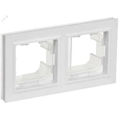 BRITE Рамка 2-местная IP44 РУ-2-БрАБ-44 арктический белый IEK