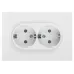 Розетка Intro Accent 6-205-01 2X2P+E Schuko, 16А-250В, IP20, СУ, AL/CU, белый