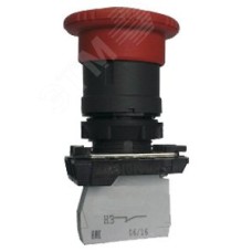 Выключатель кнопочный КМЕ 5501м УХЛ2, красный, 0но+1нз, гриб без фиксации, IP54