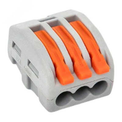 Строительно-монтажная клемма СМК, модель 413, с рычагом, 3 отверстия, 0.08-2.5мм2 (уп.100шт.) EKF PROxima