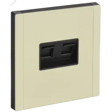 FORTE&PIANO Розетка двойная RJ11+RJ45 кат.5E FP835M металл слоновая кость IEK