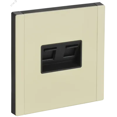 FORTE&PIANO Розетка двойная RJ11+RJ45 кат.5E FP835M металл слоновая кость IEK