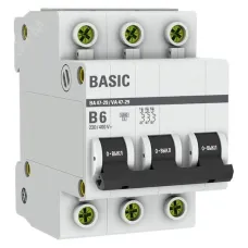 Выключатель автоматический 3P 6А (B) 4,5кА ВА 47-29 Basic