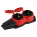 Колодка KX-2e-RED-IP44 каучуковая с заземлением 2 розетки 16A IP44 красная