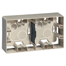 Коробка для накладного монтажа 2-местная слоновая кость ETIKA