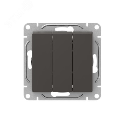 Механизм выключателя. трёхклавишный. мокко Эпика EKF