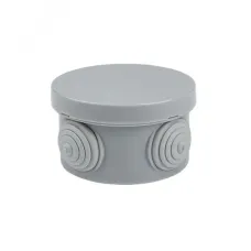 Коробка распаячная с крышкой КМР-040-038 наружная, 65х40, АБС, серая, 4 входа, IP54 EKF PROxima