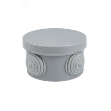 Коробка распаячная с крышкой КМР-040-038 наружная, 65х40, АБС, серая, 4 входа, IP54 EKF PROxima