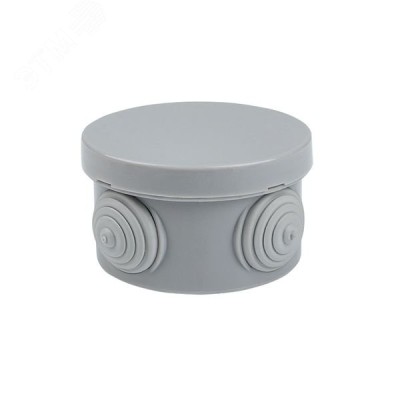 Коробка распаячная с крышкой КМР-040-038 наружная, 65х40, АБС, серая, 4 входа, IP54 EKF PROxima