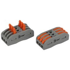 Клемма ЭРА NO-225-450 проходная 222-2413 с рычагами 3 полюса 0.08-2.5/4 мм2 (упаковка 1 шт.)