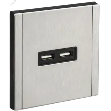 FORTE&PIANO Розетка USB A+A 3,1А FP749M металл никель IEK