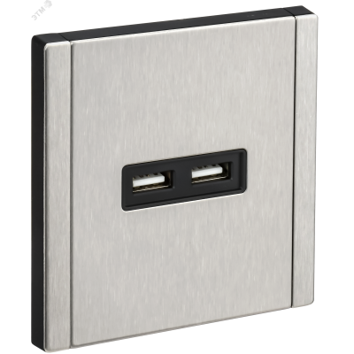 FORTE&PIANO Розетка USB A+A 3,1А FP749M металл никель IEK