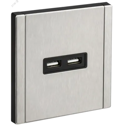 FORTE&PIANO Розетка USB A+A 3,1А FP749M металл никель IEK