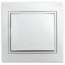 Выключатель Intro Plano 1Э-101-01 одноклавишный 10А-250В, IP20, СУ, без лапок, белый