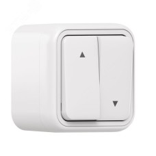 Выключатель, для жалюзи белый, ОП, винтовые клеммы белый, Бронто EKF