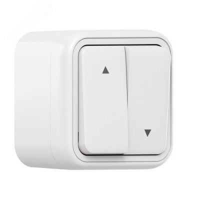 Выключатель, для жалюзи белый, ОП, винтовые клеммы белый, Бронто EKF