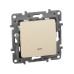 Выключатель 1-клавишный проходной с подсветкой/индикацией 10А безвинтовое крепление слоновая кость ETIKA