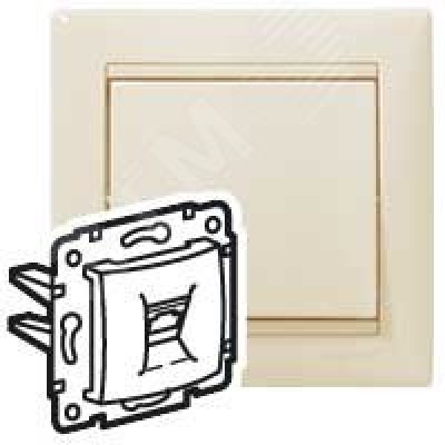 Розетка телефонная Valena 1хRJ11, слоновая кость