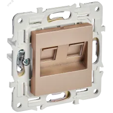 SKANDY Розетка компьютерная двойная RJ45 кат.5E SK-K03Sa песочный IEK