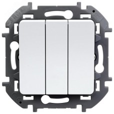 Выключатель 3-клавишный 10АХ белый INSPIRIA