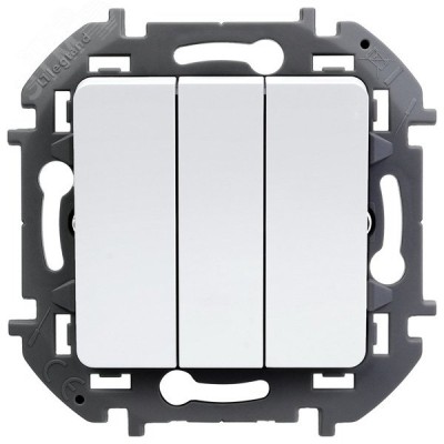 Выключатель 3-клавишный 10АХ белый INSPIRIA