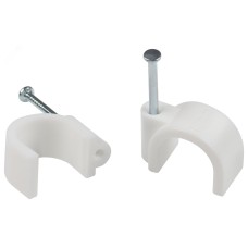 Скоба пластиковая ЭРА NO-224-573 крепежная круглая 12 мм белая (50 шт/уп)