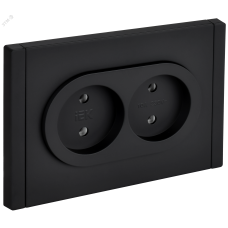 FORTE&PIANO Розетка 2-местная без заземления без защитных шторок безвинтовое крепление 10А FP126M металл черный IEK