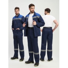 Костюм Стандарт СОП усиленный (тк.Смесовая,210) брюки, т.синий/васильковый 64-66/ 194-200