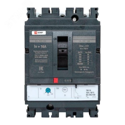 Автоматический выключатель ВА-99C (Compact NS) 100/16А 3P 36кА EKF PROxima