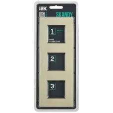 SKANDY Рамка 3-местная SK-F33Sh металл шампань IEK