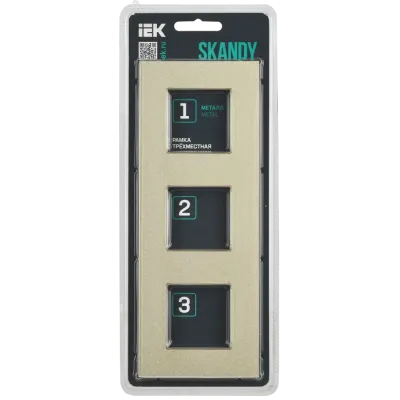 SKANDY Рамка 3-местная SK-F33Sh металл шампань IEK